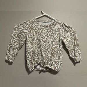 Jessica Simpson Cream and Brown Patterned Top